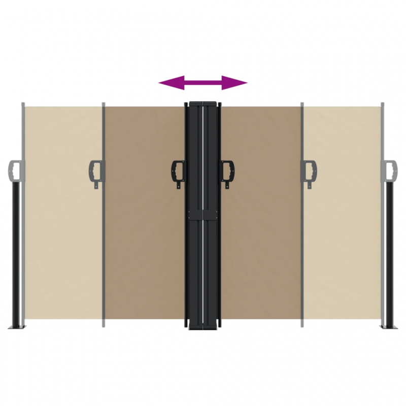 Seitenmarkise Ausziehbar Taupe 140x1000 cm