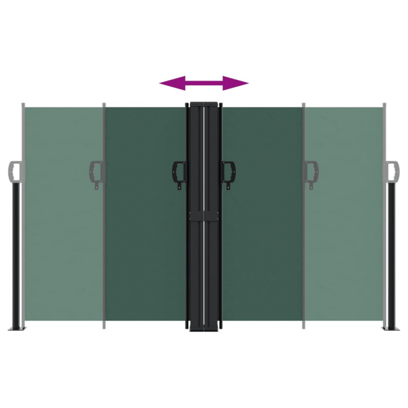 Seitenmarkise Ausziehbar Dunkelgrün 140x1000 cm
