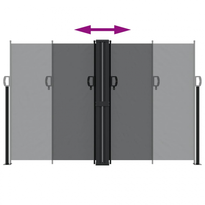 Seitenmarkise Ausziehbar Schwarz 160x1000 cm