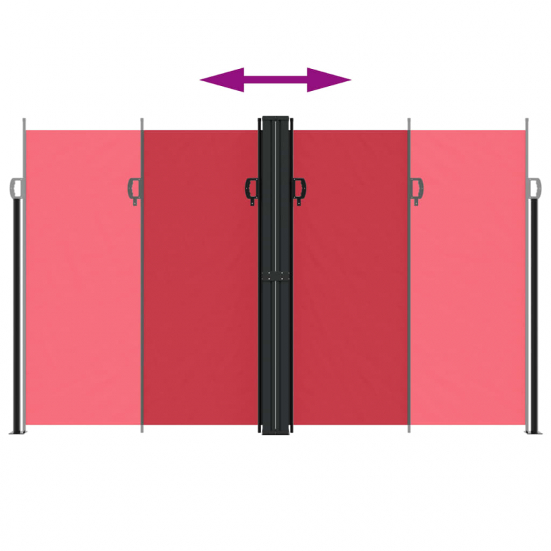 Seitenmarkise Ausziehbar Rot 200x1000 cm