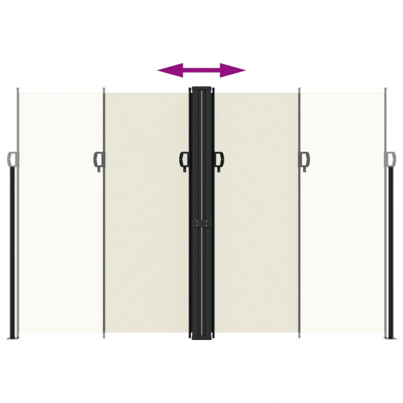 Seitenmarkise Ausziehbar Creme 220x1000 cm