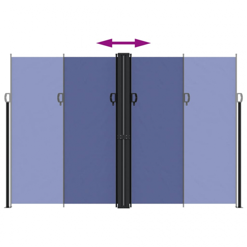 Seitenmarkise Ausziehbar Blau 220x1000 cm