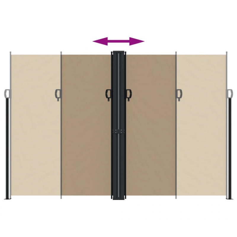 Seitenmarkise Ausziehbar Taupe 220x1000 cm