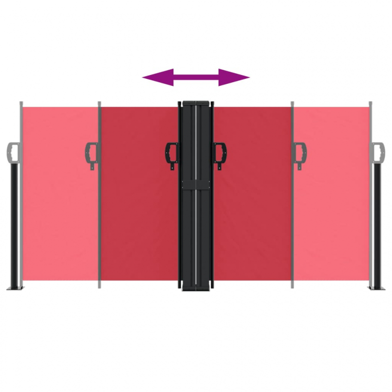 Seitenmarkise Ausziehbar Rot 120x1200 cm