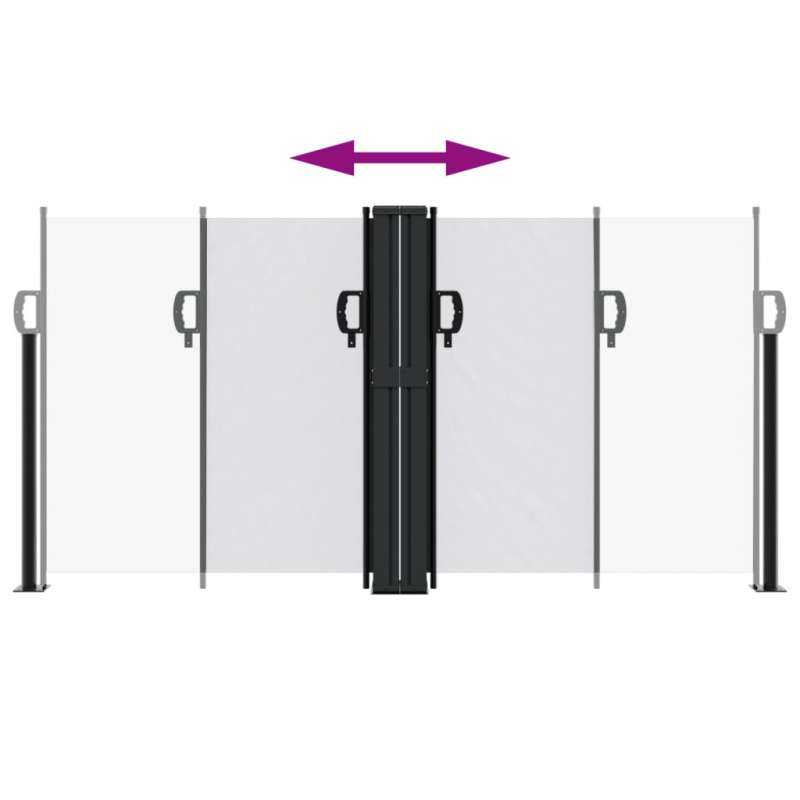 Seitenmarkise Ausziehbar Weiß 120x1200 cm