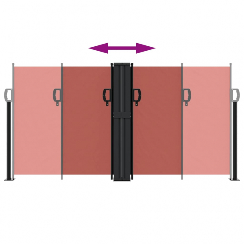 Seitenmarkise Ausziehbar Terrakottarot 120x1200 cm