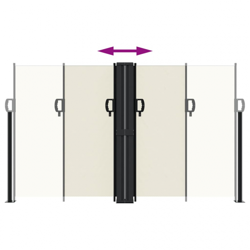 Seitenmarkise Ausziehbar Creme 140x1200 cm