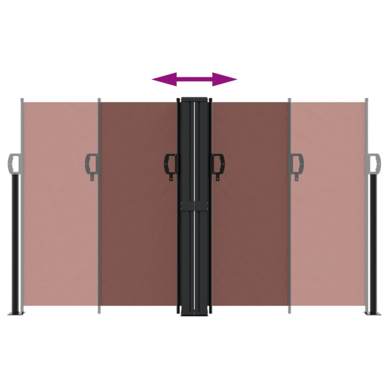 Seitenmarkise Ausziehbar Braun 140x1200 cm
