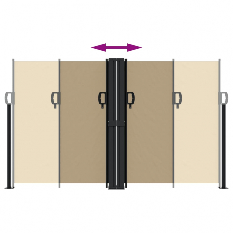 Seitenmarkise Ausziehbar Beige 140x1200 cm