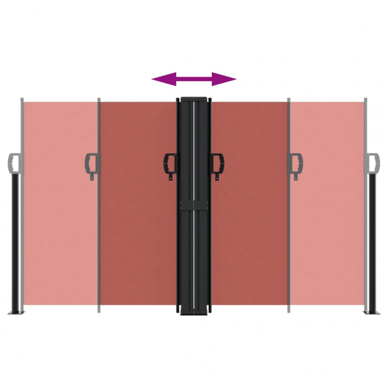 Seitenmarkise Ausziehbar Terrakottarot 140x1200 cm