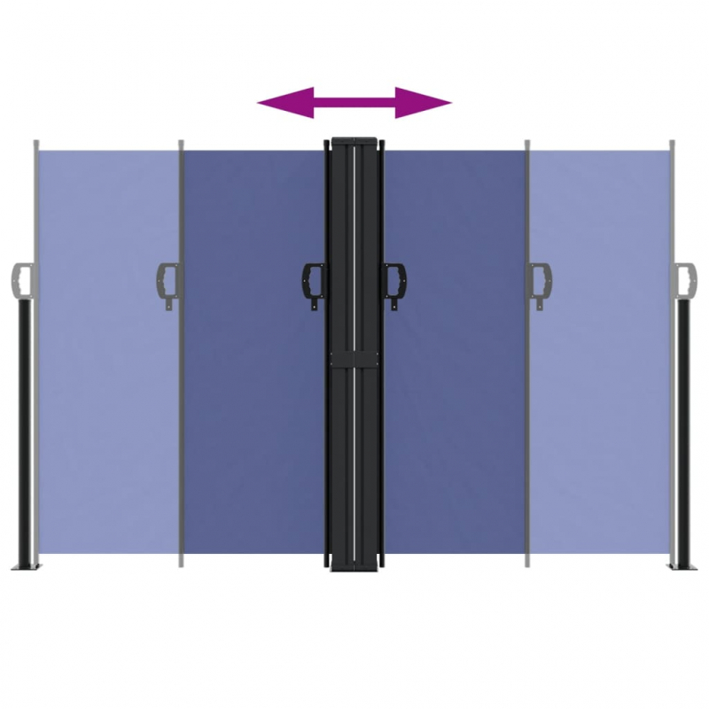 Seitenmarkise Ausziehbar Blau 160x1200 cm