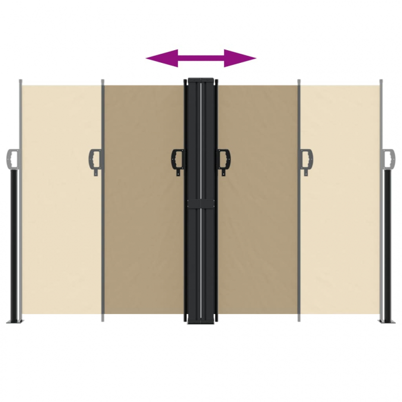 Seitenmarkise Ausziehbar Beige 160x1200 cm