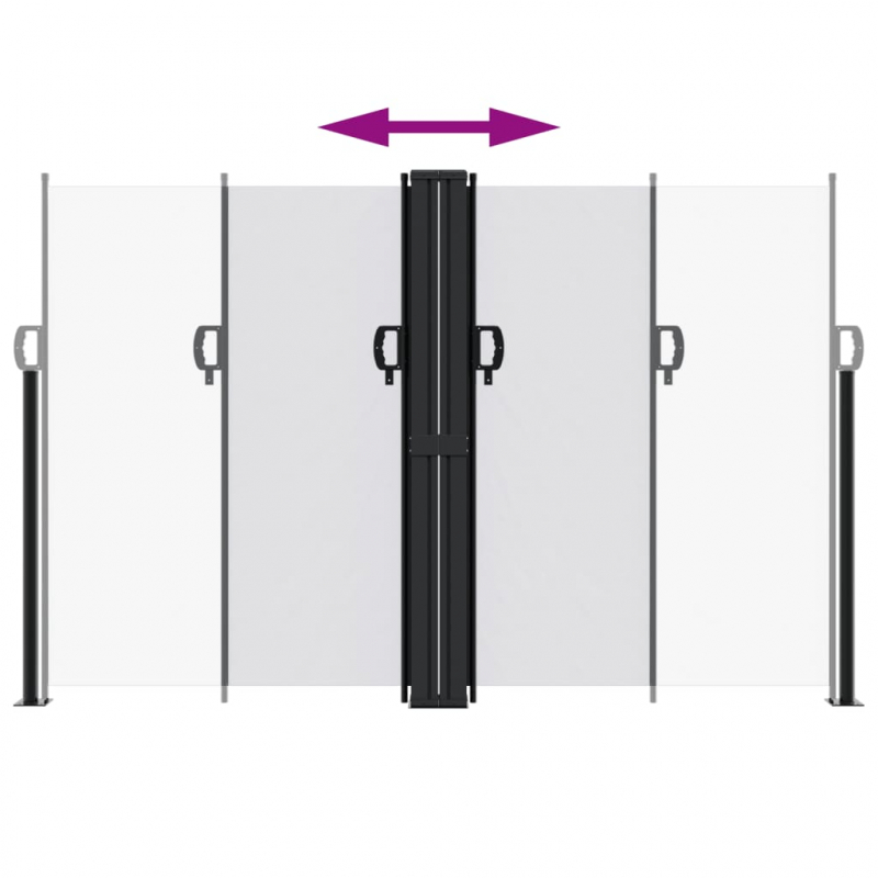 Seitenmarkise Ausziehbar Weiß 160x1200 cm