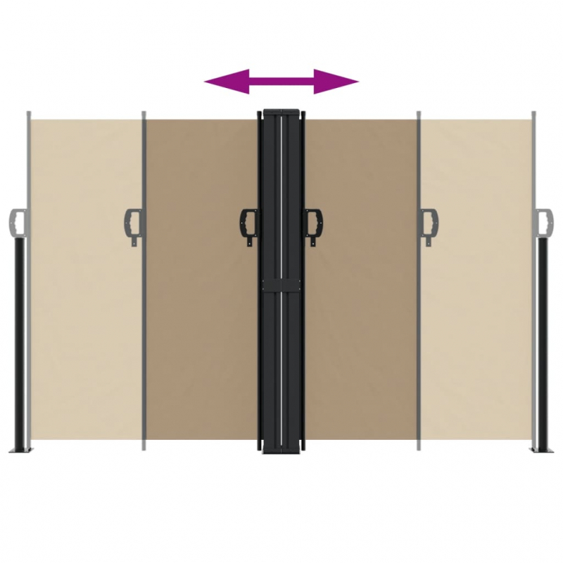 Seitenmarkise Ausziehbar Taupe 160x1200 cm
