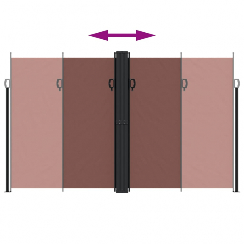 Seitenmarkise Ausziehbar Braun 200x1200 cm