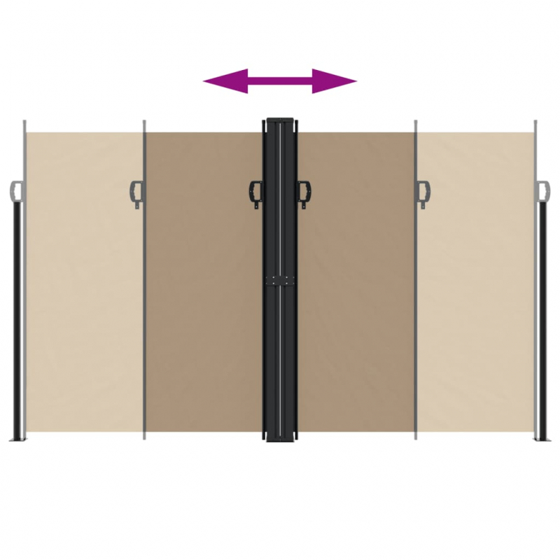 Seitenmarkise Ausziehbar Taupe 200x1200 cm