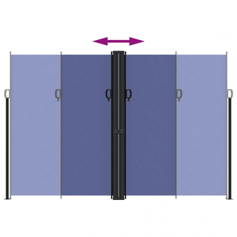 Seitenmarkise Ausziehbar Blau 220x1200 cm