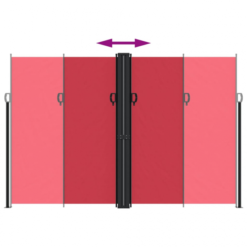 Seitenmarkise Ausziehbar Rot 220x1200 cm