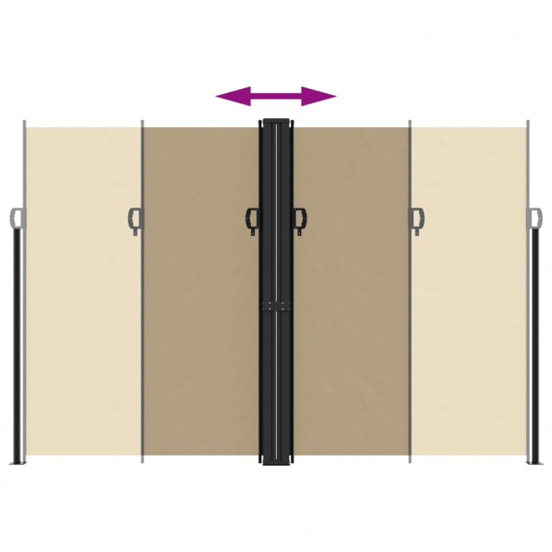 Seitenmarkise Ausziehbar Beige 220x1200 cm