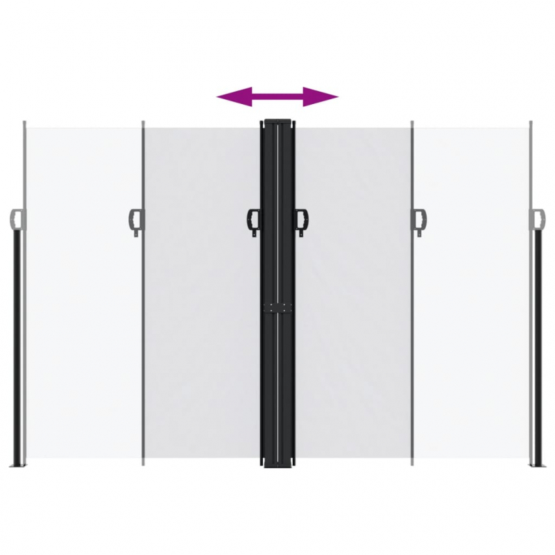 Seitenmarkise Ausziehbar Weiß 220x1200 cm