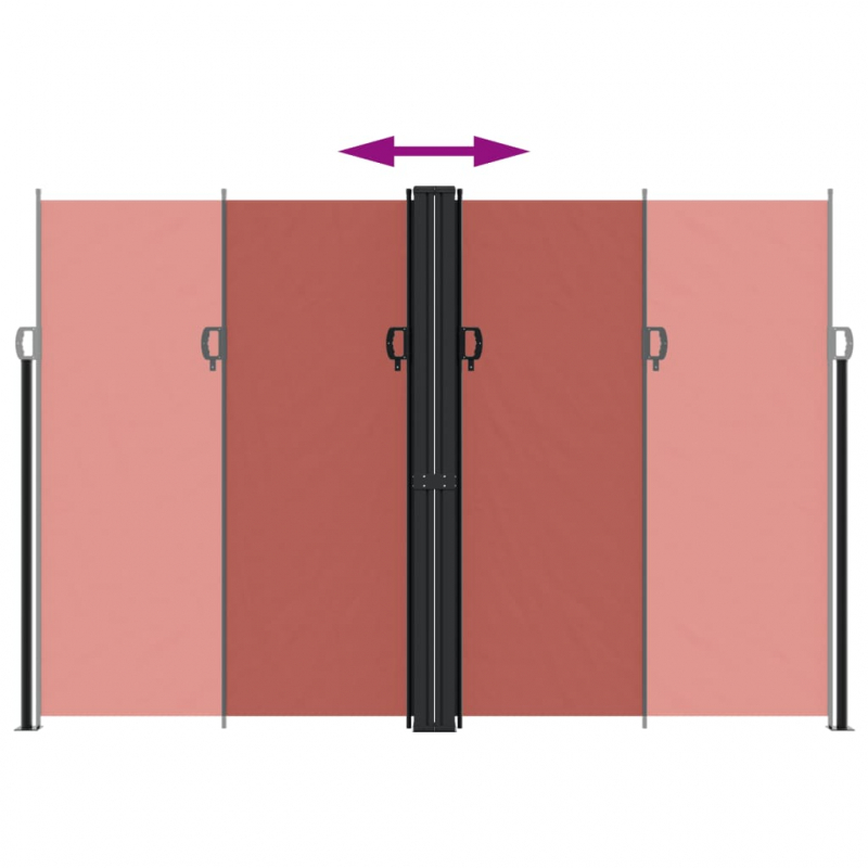 Seitenmarkise Ausziehbar Terrakottarot 220x1200 cm