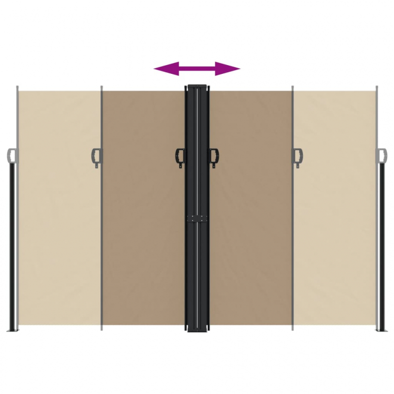 Seitenmarkise Ausziehbar Taupe 220x1200 cm