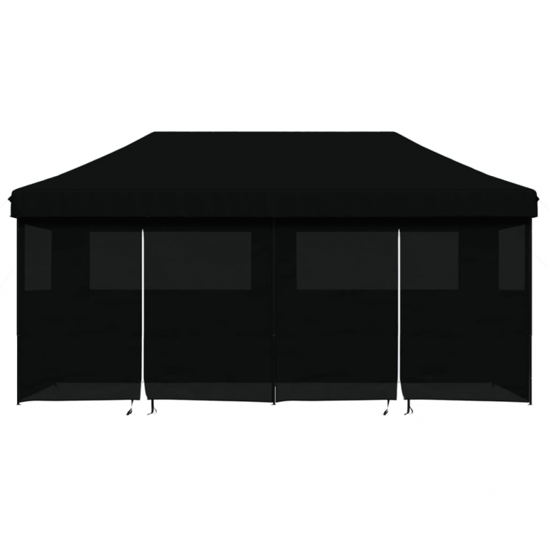 Partyzelt Faltbar Pop-Up mit 4 Seitenteilen Schwarz