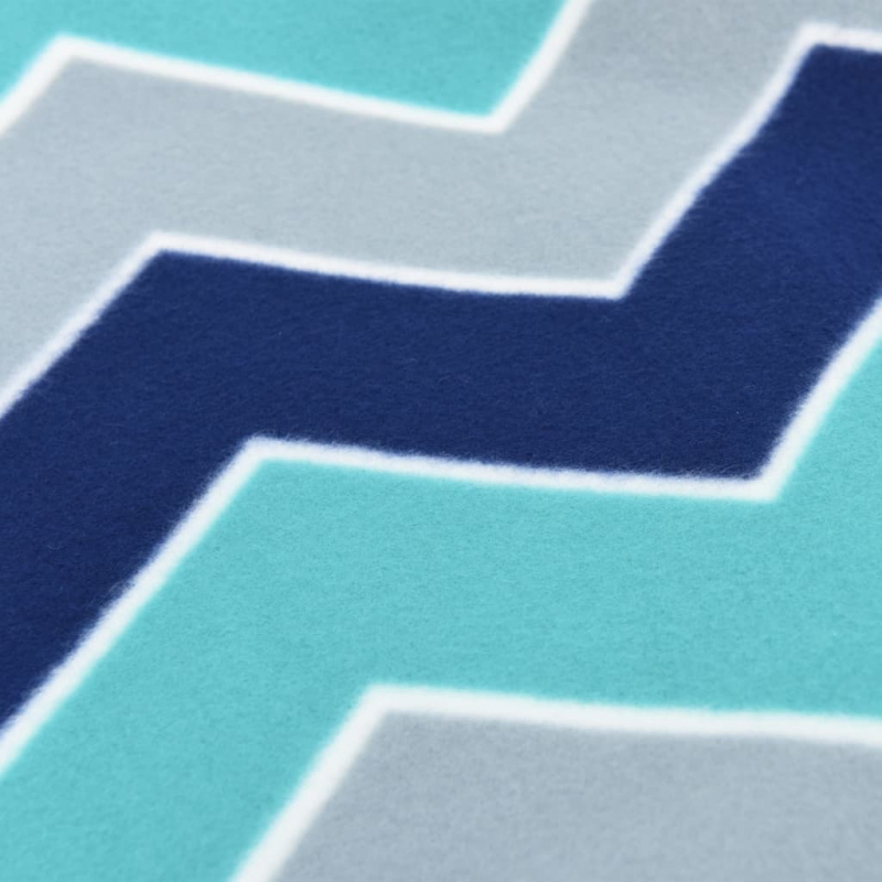 Picknickdecke Faltbar Blau Wellenmuster 200x200 cm Samt