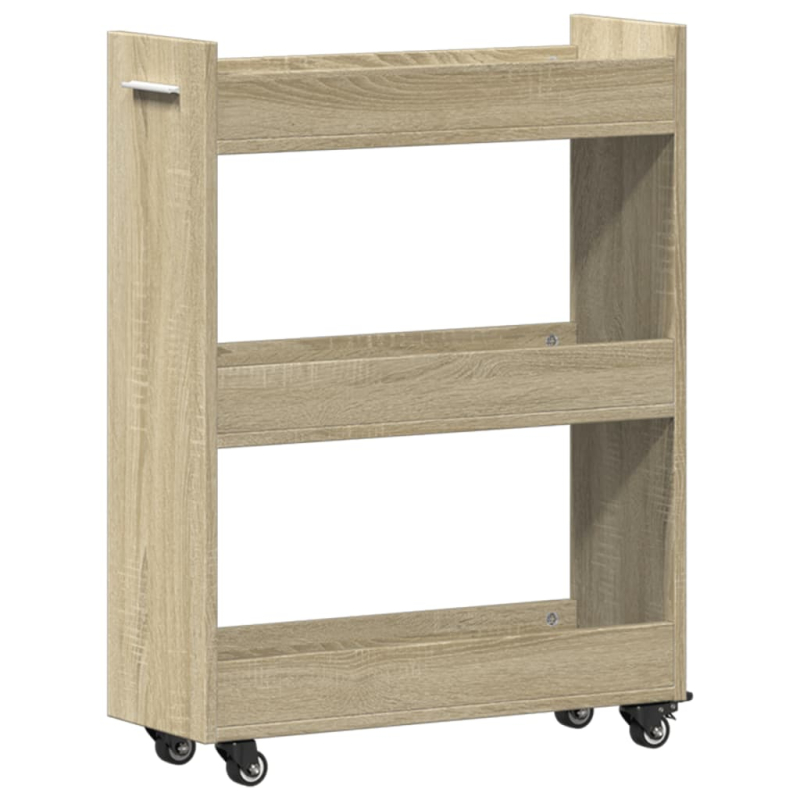 Schrank mit Rollen Sonoma-Eiche 60x22x79 cm Holzwerkstoff