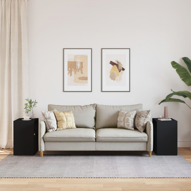 Beistelltische 2 Stk. Schwarz 50x30x50 cm Holzwerkstoff