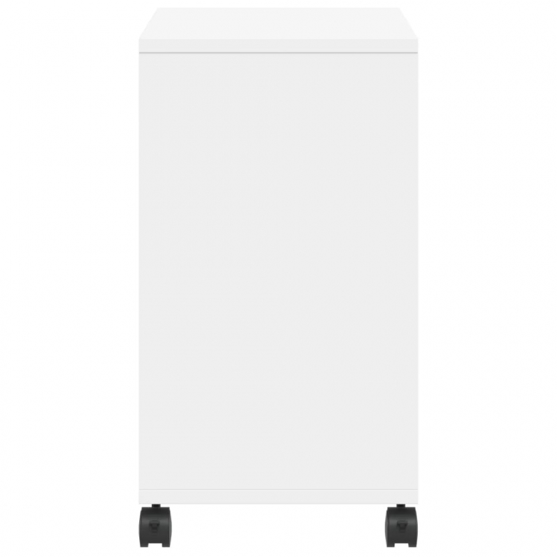 Beistelltisch mit Rollen Weiß 50x30x55 cm Holzwerkstoff