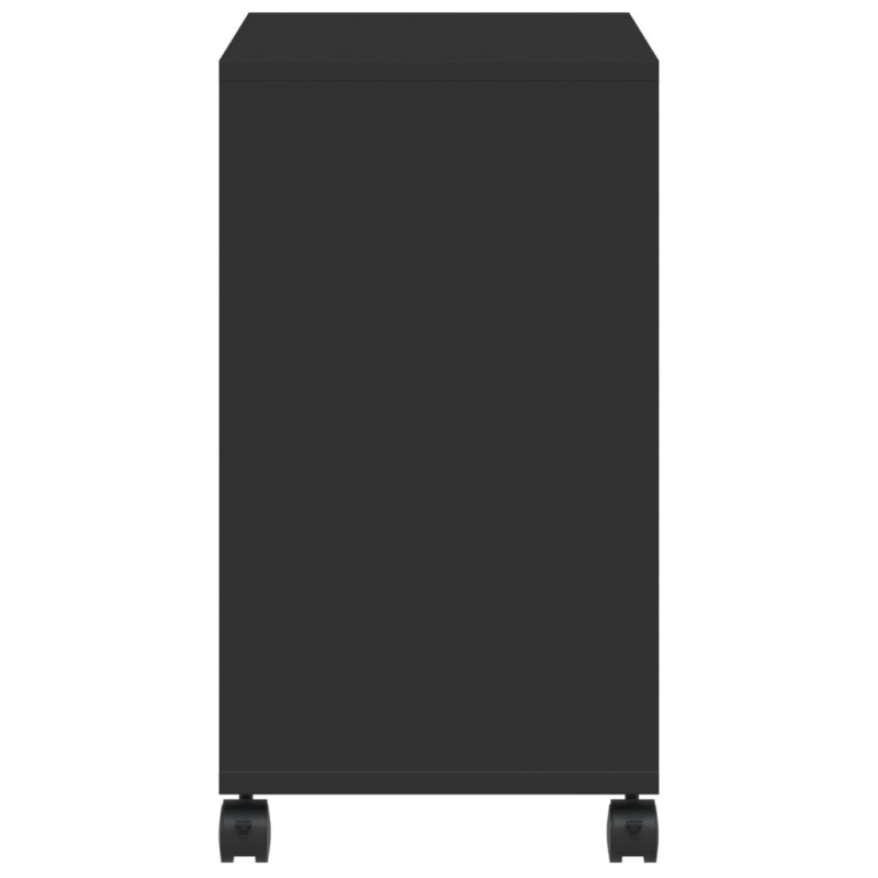 Beistelltisch mit Rollen Schwarz 50x30x55 cm Holzwerkstoff