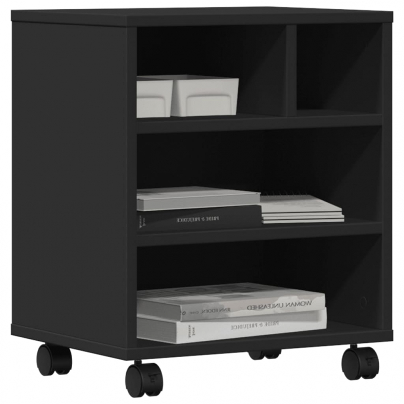 Druckerständer mit Rollen Schwarz 41x32x48 cm