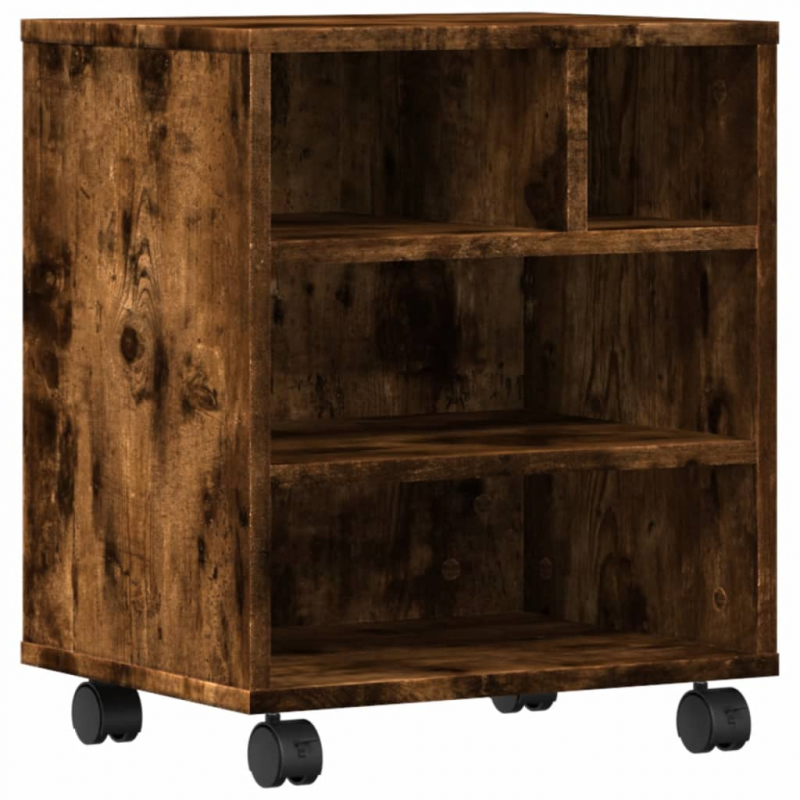 Druckerständer mit Rollen Räuchereiche 41x32x48 cm