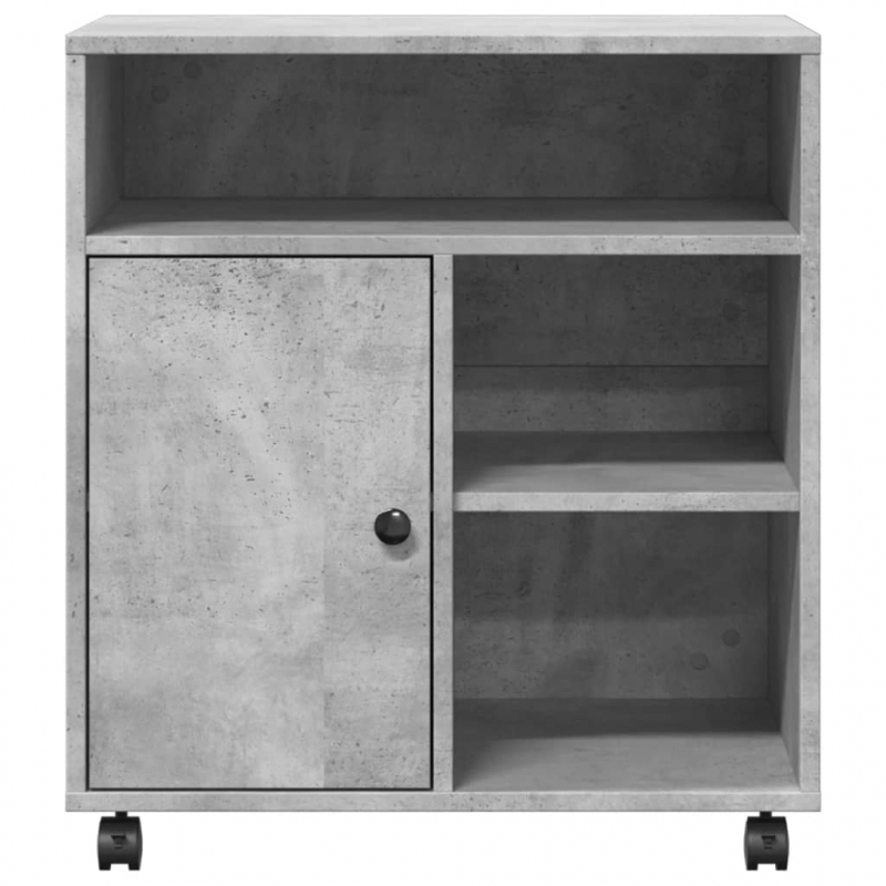 Druckerständer mit Rollen Betongrau 60x50x67 cm