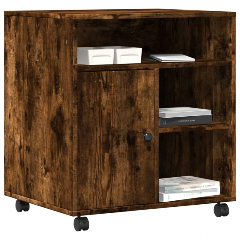 Druckerständer mit Rollen Räuchereiche 60x50x67 cm