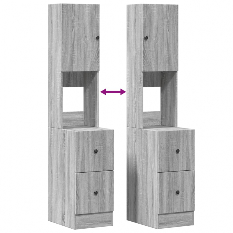 Küchenschrank Grau Sonoma 35x50x180 cm Holzwerkstoff