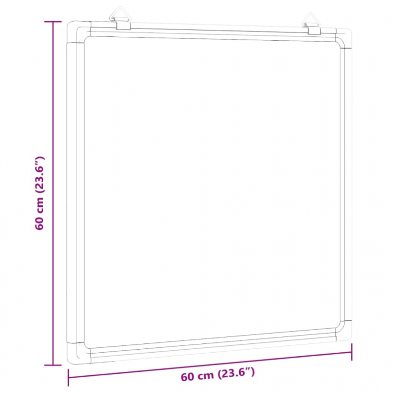 Magnetisches Whiteboard 60x60x1,7 cm Aluminium