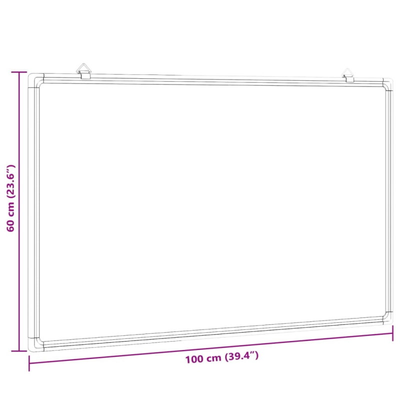 Magnetisches Whiteboard 100x60x1,7 cm Aluminium