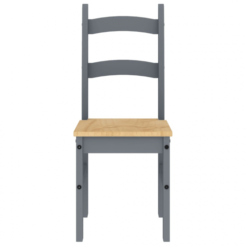 Essstühle 2 Stk. Grau 40x46x99 cm Massivholz Kiefer