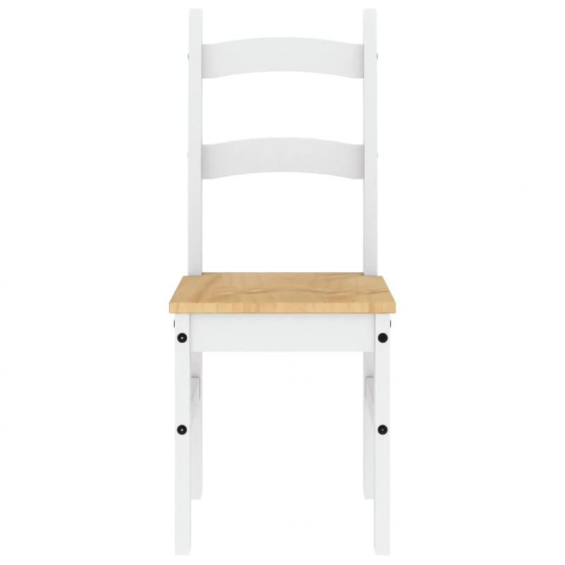 Essstühle 2 Stk. Weiß 40x46x99 cm Massivholz Kiefer