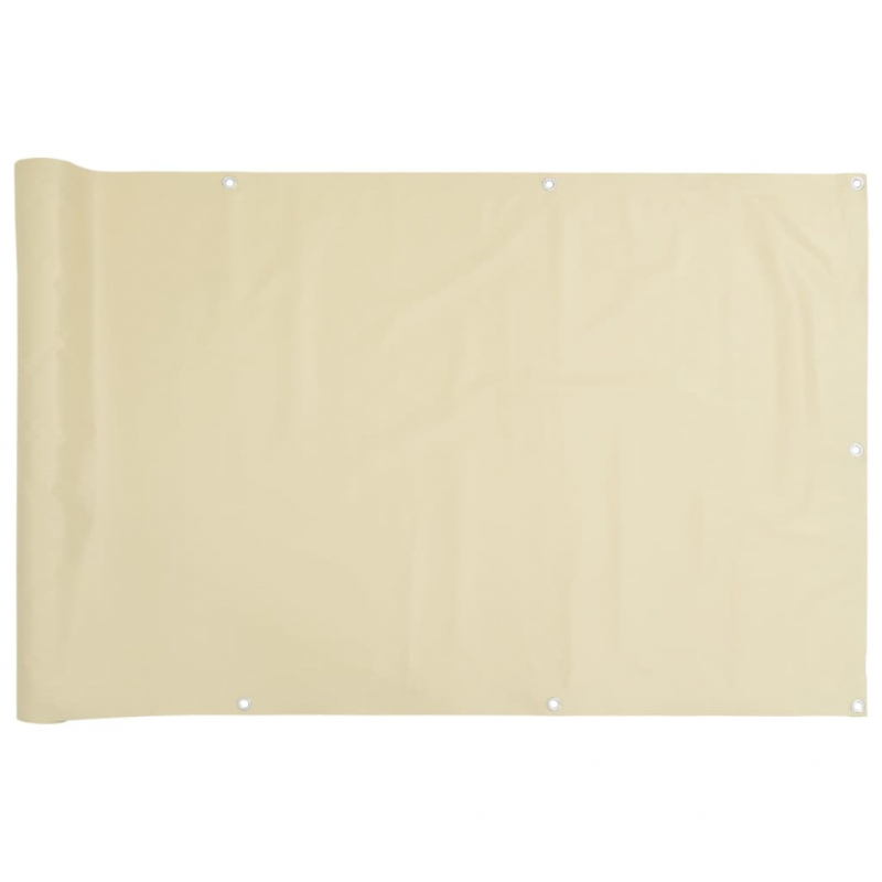Balkon-Sichtschutz Creme 400x90 cm PVC