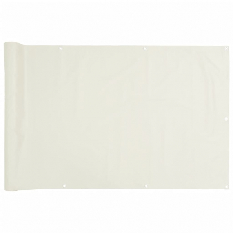 Balkon-Sichtschutz Weiß 600x120 cm PVC