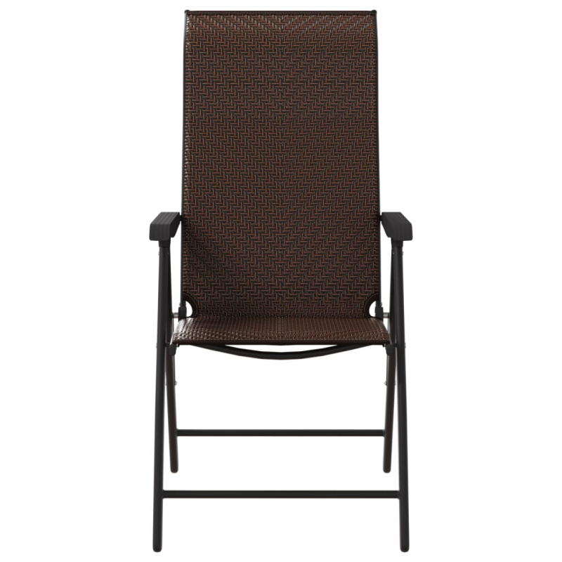 Gartenstühle 2 Stk. Klappbar Braun Poly Rattan