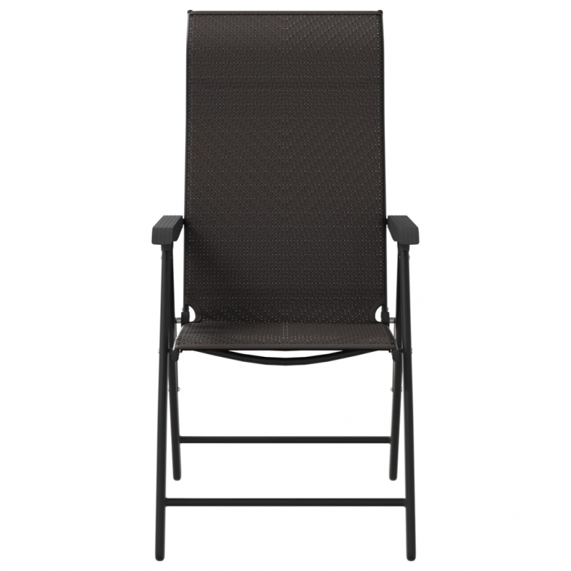 Gartenstühle 2 Stk. Klappbar Schwarz Kaffeebraun Poly Rattan