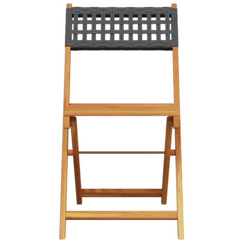 Gartenstühle 6 Stk. Klappbar Schwarz Poly Rattan & Massivholz