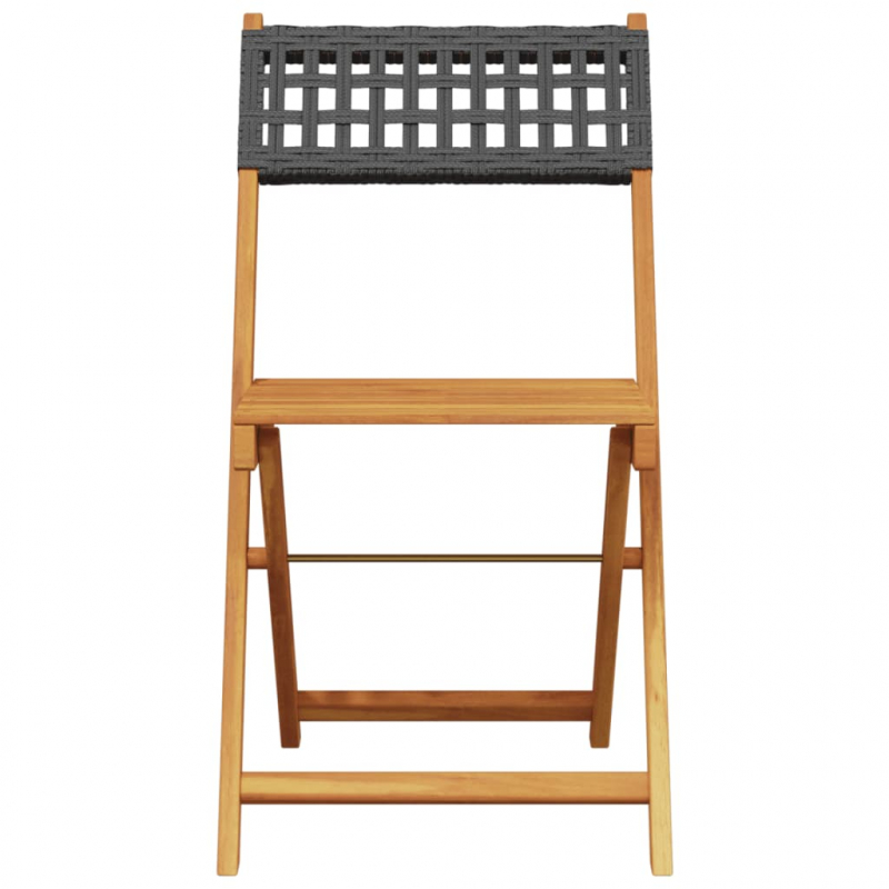 Gartenstühle 8 Stk. Klappbar Schwarz Poly Rattan & Massivholz