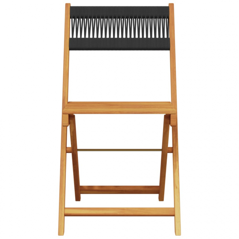 Gartenstühle 4 Stk. Klappbar Schwarz Massivholz Akazie