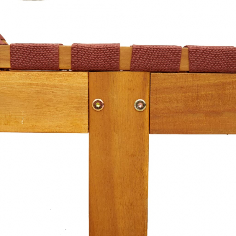 Sonnenliegen 2 Stk. mit Tisch Rot Massivholz Akazie