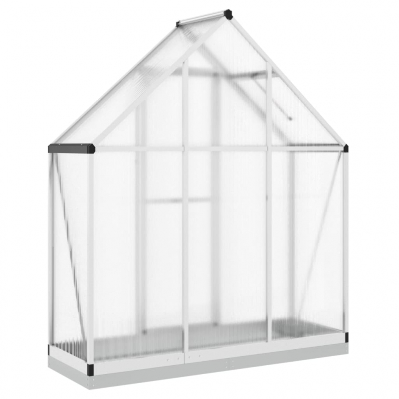 Gewächshaus mit Fundamentrahmen Silbern 169x58x202cm Aluminimum